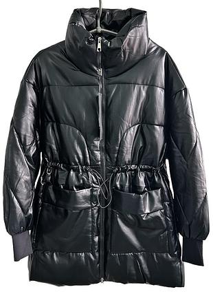 Зимняя куртка из эко кожи,оверсайз