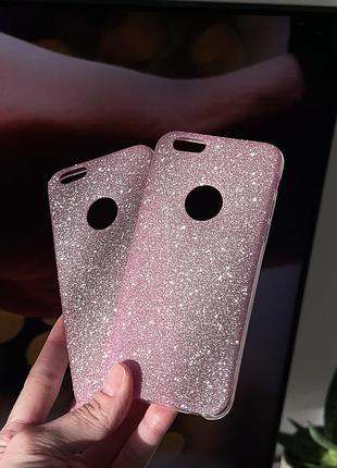 Чехол на iphone 6 6s сияющий с блестками
