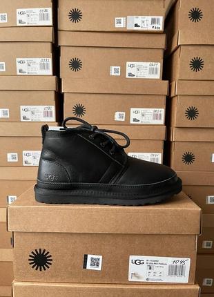 Уги ugg neumel black leather угги натуральна овчина