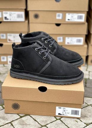 Уги ugg neumel black suede угги натуральна овчина