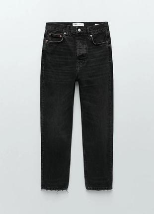 Джинсы серые прямые zara, серо-черные джинсы зара3 фото