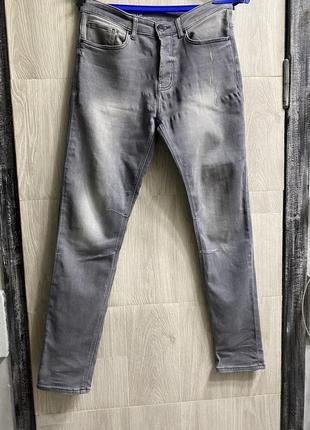 Чоловічі стрейч звужені джинси на ґудзиках denim co w32/l34.1 фото