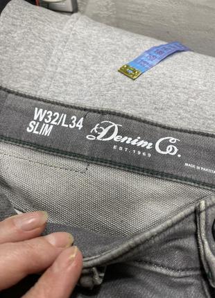 Мужские стрейч зауженые джинсы на пуговицах denim co w32/l34.7 фото