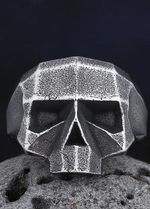 Мужское кольцо череп фигурное нержавеющая сталь1 фото