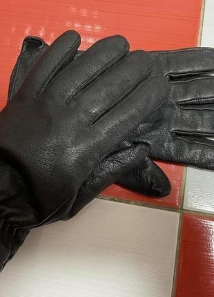 Шикарные утеплённые кожаные перчатки genuine leather /100 % кожа1 фото