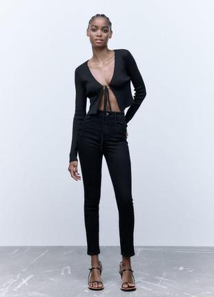 Базовые джинсы коттон джеггенсы черные скини skinny vintage zara 34 s 8197/451