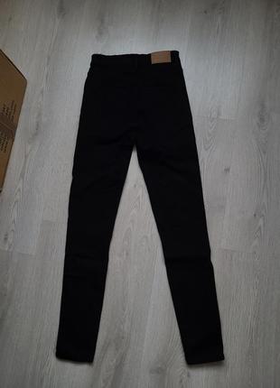 Базовые джинсы коттон джеггенсы черные скини skinny vintage zara 34 s 8197/4515 фото