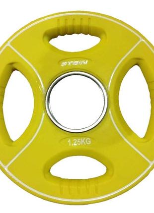 Диск поліуретановий 1,25 кг олімпійський прогумований stein млинець з отвором для рук для будинку і спортзалу лучшая цена с лучшая