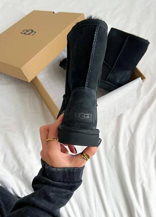 Мужские угги черные высокие ugg classic short black5 фото