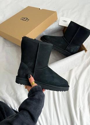 Мужские угги черные высокие ugg classic short black