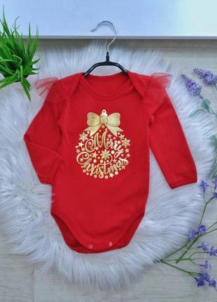 Новогоднее рождественское боди на девочку