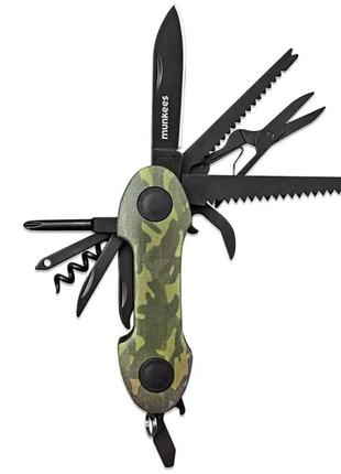 Munkees 2579 брелок-мультінструмент pocket knife camo green (2579-gr)2 фото