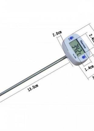 Електронний кухонний термометр для м'яса харчових продуктів thermo зі щупом та-288 білий (300)3 фото