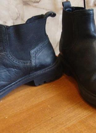 Ботинки черные кожаные zara boys 31 стелька 20 см10 фото