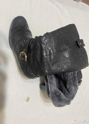 Сапожки чоботи зимові, шкіра натурал. 38 розмір.5 фото