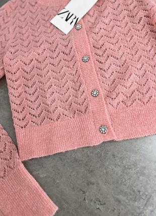 Шикарный кардиган свитер zara с стразами5 фото