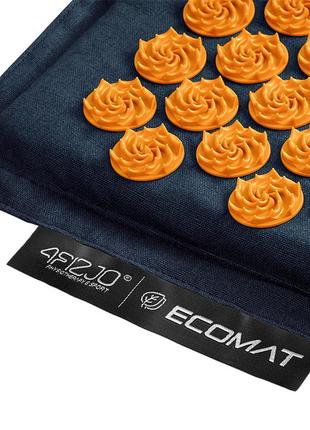 Коврик акупунктурный с подушкой 4fizjo eco mat аппликатор кузнецова 4fj0229 navy blue/orange poland4 фото