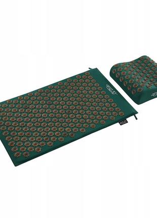 Коврик акупунктурный с подушкой 4fizjo ergo mat аппликатор кузнецова 4fj0382 navy green/gold poland3 фото