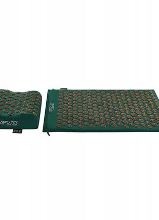 Коврик акупунктурный с подушкой 4fizjo ergo mat аппликатор кузнецова 4fj0382 navy green/gold poland5 фото