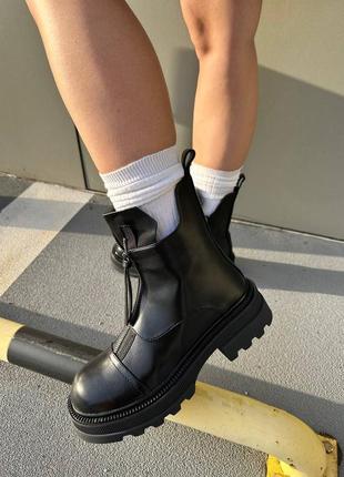 Женские ботинки черные кожаные no brand chelsea boots 2 ❄️8 фото