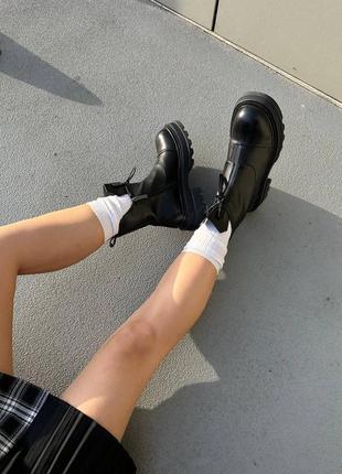 Женские ботинки черные кожаные no brand chelsea boots 2 ❄️4 фото