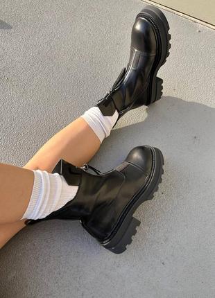 Женские ботинки черные кожаные no brand chelsea boots 2 ❄️3 фото