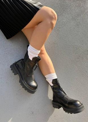 Женские ботинки черные кожаные no brand chelsea boots 2 ❄️7 фото