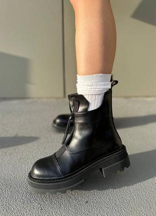Женские ботинки черные кожаные no brand chelsea boots 2 ❄️2 фото