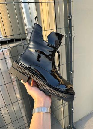 Жіночі черевики лакована шкіра зимові no brand chelsea boots 1