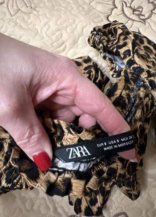 Топ блуза zara классный стильный анималистический узор стильный трендовая модель5 фото