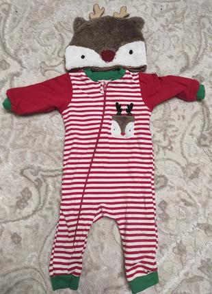 Новогодний костюм теплый комбинезон
