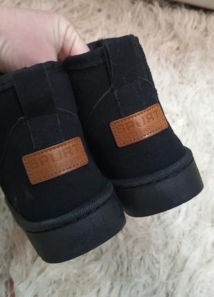 Черные низкие сапоги угги, ботинки зима под замш3 фото