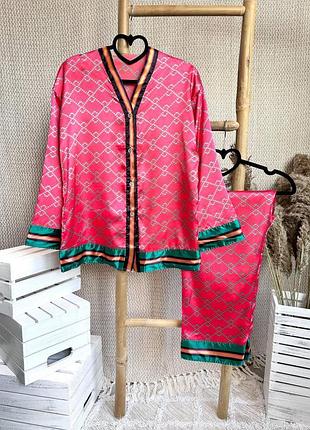 Пижама, костюм для дома (рубашка и штаны). размер l (факт. на m), замеры в описании