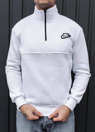 Кофта худі чоловіча nike білого кольору гольф на флісі з замком