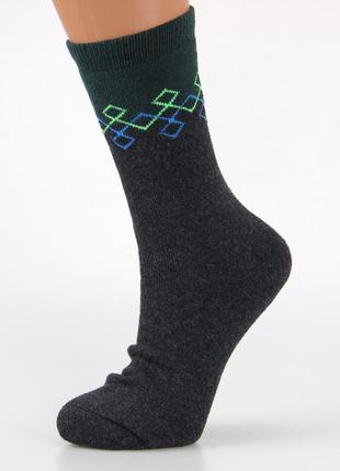 Шкарпетки жіночі махрові високі 23-25 розмір (36-40 взуття) двокольорові зимові, темні кольори4 фото