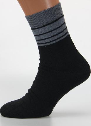Носки мужские махровые высокие 27-29 размер (41-44 обувь) элит полоса зимние, темные цвета5 фото