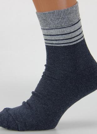 Носки мужские махровые высокие 27-29 размер (41-44 обувь) элит полоса зимние, темные цвета9 фото