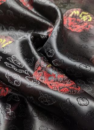 Юбка миди япония восточная драконы вискоза черная прямая винтажная дания7 фото