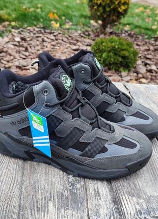 Мужские зимние кроссовки adidas niteball winter grey серые с мехом5 фото