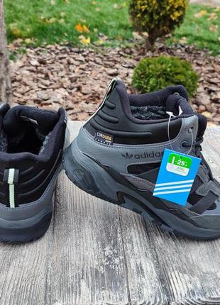 Мужские зимние кроссовки adidas niteball winter grey серые с мехом8 фото