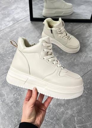 Хайтопы бежевые,зима, теплые