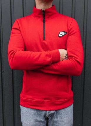 Кофта красного цвета флис спортивная худи nike зимняя осенняя весенняя1 фото