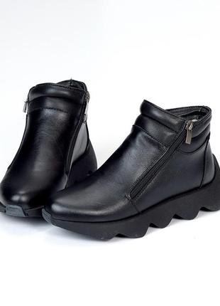 Кожаные ботинки с обеими рабочими молниями4 фото