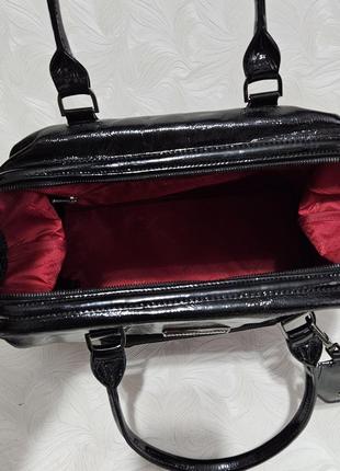 Шкіряна лакова сумка longchamp, оригінал6 фото