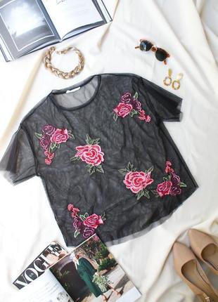 Актуальная блуза сетка в цветах от mango1 фото