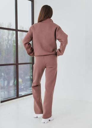 Теплый спортивный костюм на флисе с кофтой на замочке4 фото