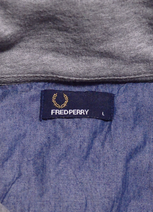 Fred perry кофта кардиган свитшот оригинал серый р. l7 фото