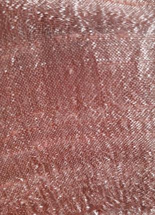 Палантин шарф большой шелковый розовый4 фото