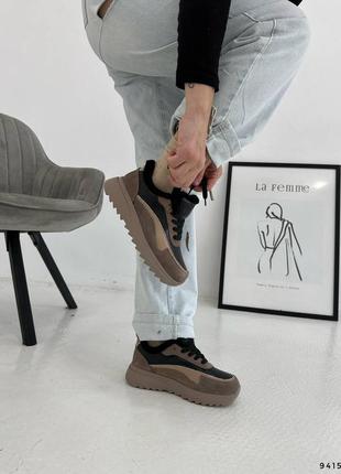 Зимние кроссовки натуральная кожа+ замша