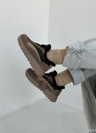 Зимние кроссовки натуральная кожа+ замша